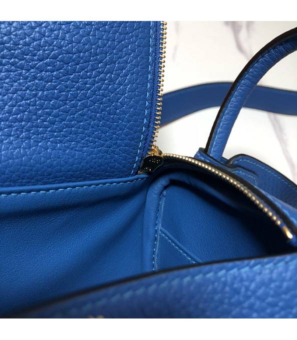 Hermes Mini Lindy 18cm Bag Hydra Blue Original Swift Leather Golden Metal