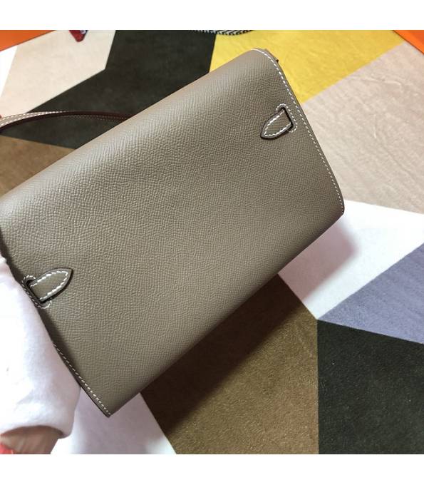 Hermes Kelly Woc Classique Elephant Grey Original Epsom Leather Golden Metal To Go Wallet