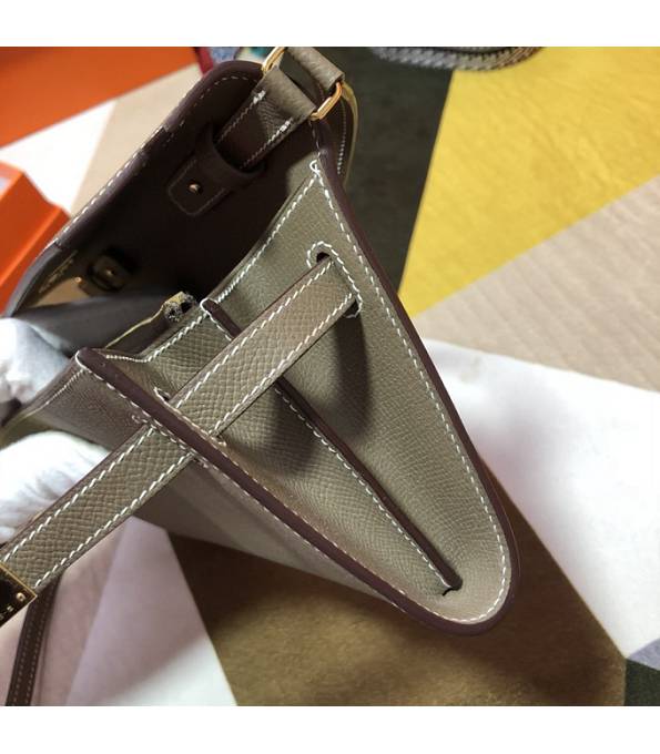 Hermes Kelly Woc Classique Elephant Grey Original Epsom Leather Golden Metal To Go Wallet