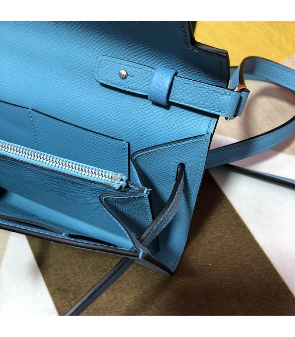 Hermes Kelly Woc Classique North Blue Original Epsom Leather Silver Metal To Go Wallet