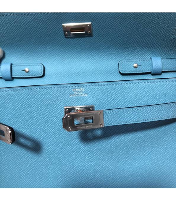Hermes Kelly Woc Classique North Blue Original Epsom Leather Silver Metal To Go Wallet