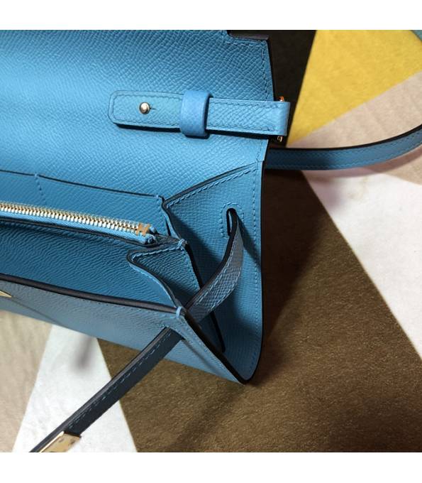 Hermes Kelly Woc Classique North Blue Original Epsom Leather Golden Metal To Go Wallet