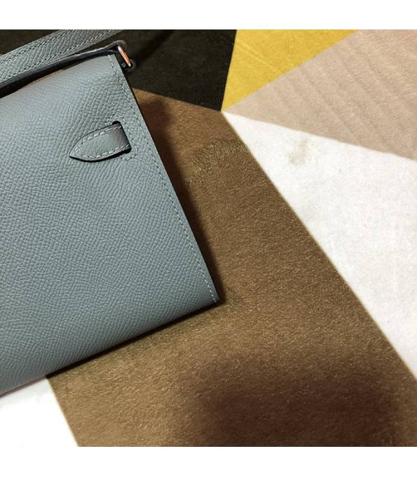 Hermes Kelly Woc Classique Etain Grey Original Epsom Leather Silver Metal To Go Wallet