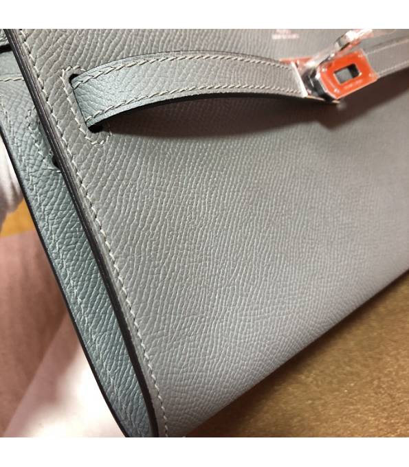 Hermes Kelly Woc Classique Etain Grey Original Epsom Leather Silver Metal To Go Wallet