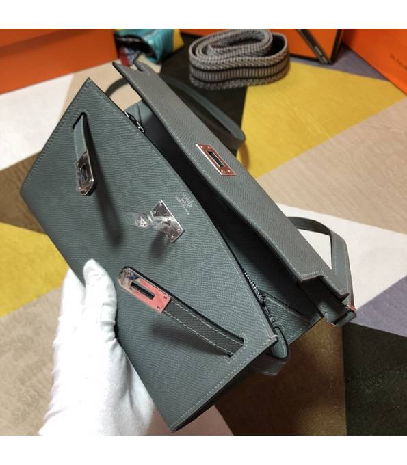 Hermes Kelly Woc Classique Etain Grey Original Epsom Leather Silver Metal To Go Wallet