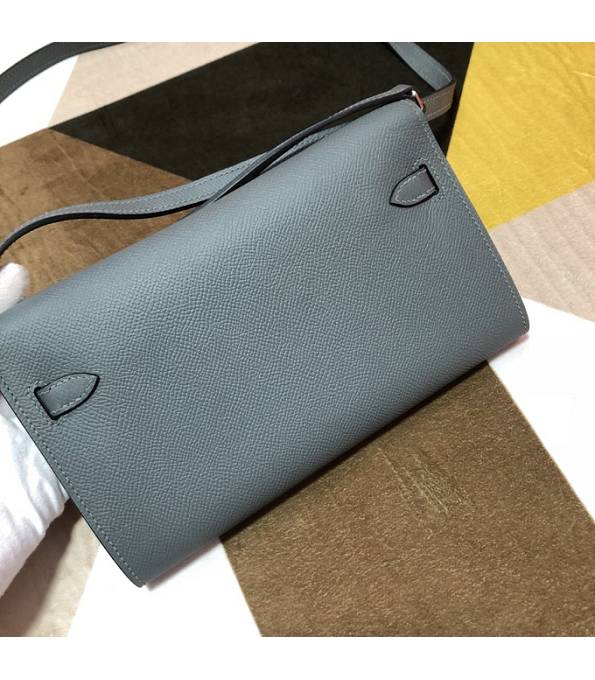 Hermes Kelly Woc Classique Etain Grey Original Epsom Leather Silver Metal To Go Wallet