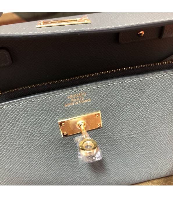 Hermes Kelly Woc Classique Etain Grey Original Epsom Leather Golden Metal To Go Wallet