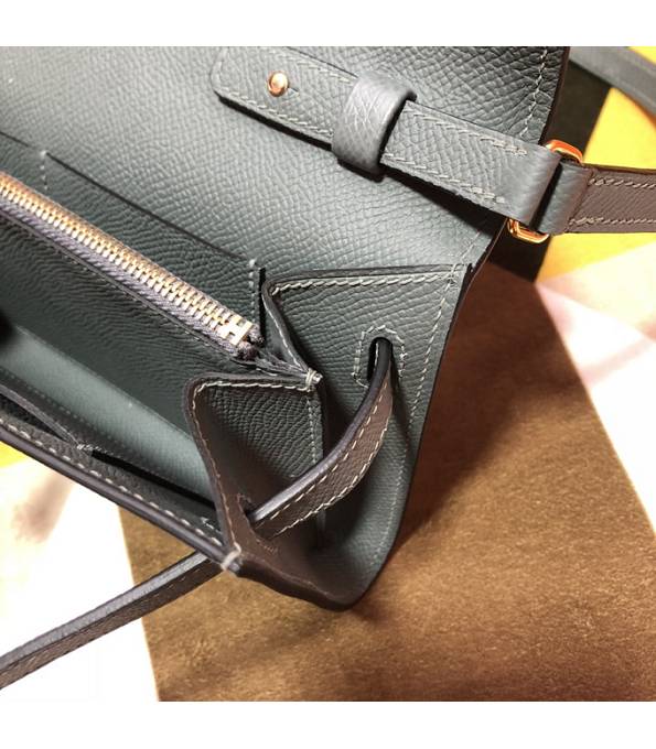 Hermes Kelly Woc Classique Etain Grey Original Epsom Leather Golden Metal To Go Wallet