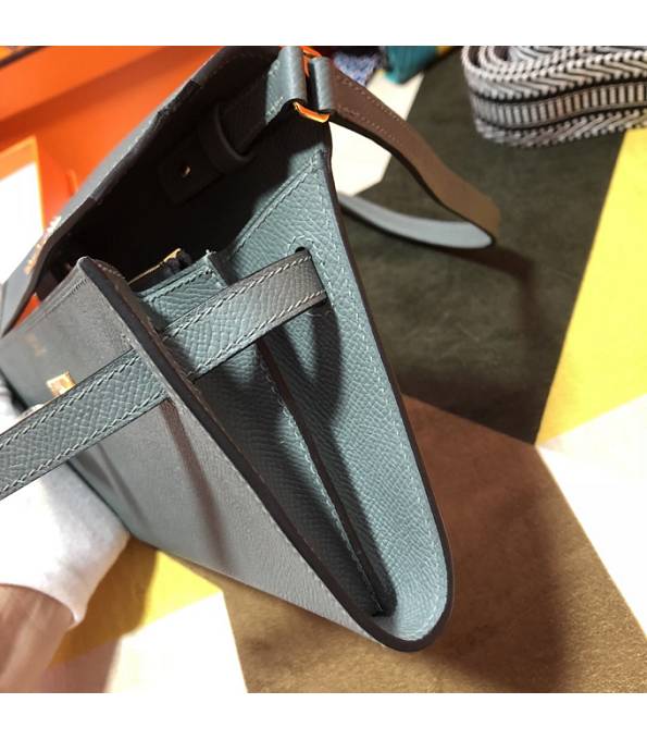 Hermes Kelly Woc Classique Etain Grey Original Epsom Leather Golden Metal To Go Wallet
