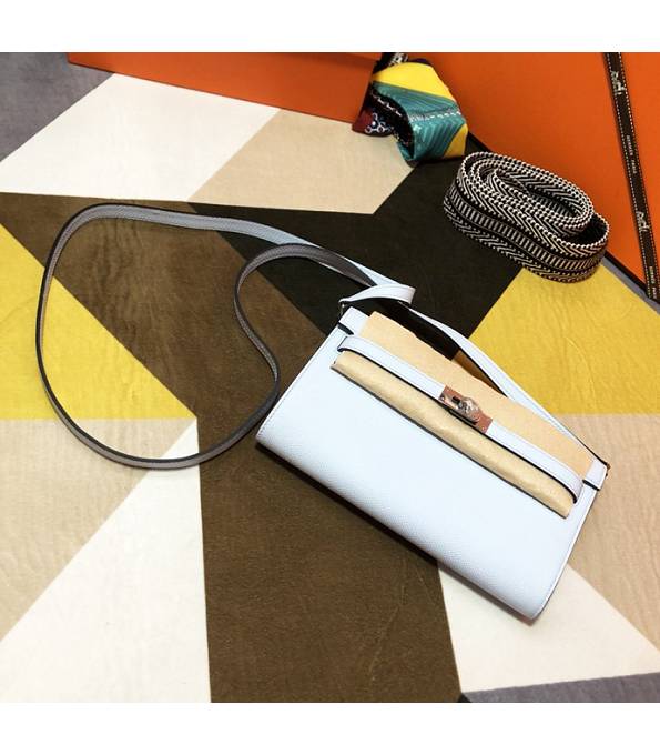 Hermes Kelly Woc Classique White Original Epsom Leather Silver Metal To Go Wallet