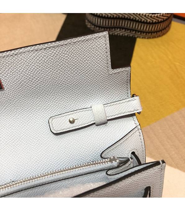 Hermes Kelly Woc Classique White Original Epsom Leather Silver Metal To Go Wallet