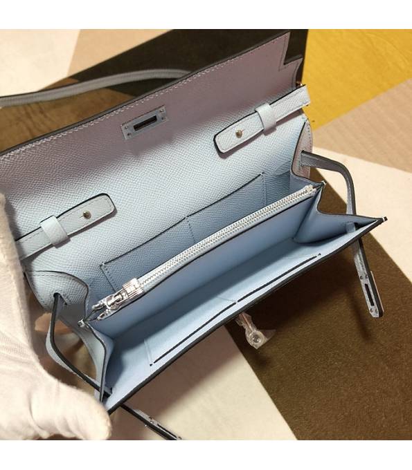 Hermes Kelly Woc Classique White Original Epsom Leather Silver Metal To Go Wallet