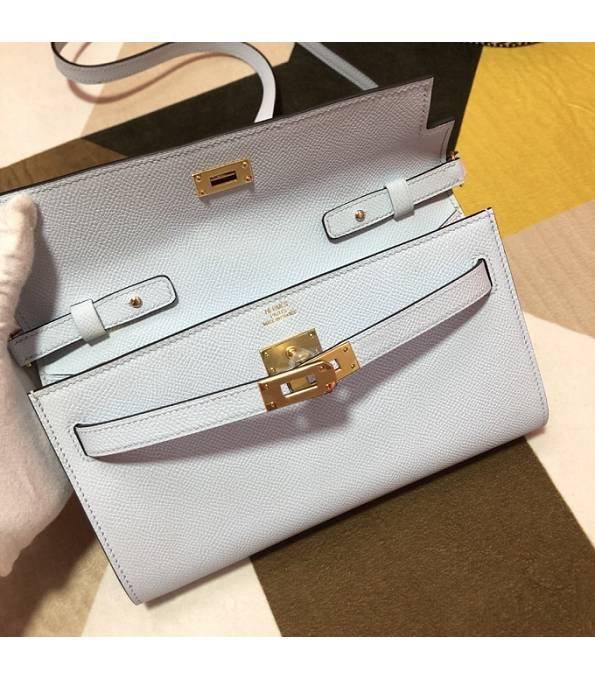 Hermes Kelly Woc Classique White Original Epsom Leather Golden Metal To Go Wallet