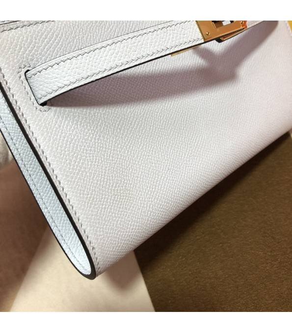 Hermes Kelly Woc Classique White Original Epsom Leather Golden Metal To Go Wallet