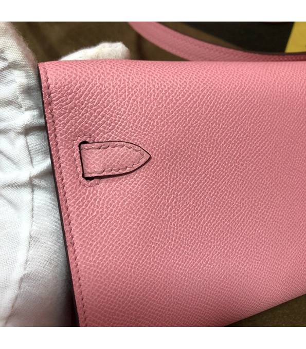 Hermes Kelly Woc Classique Cherry Pink Original Epsom Leather Golden Metal To Go Wallet