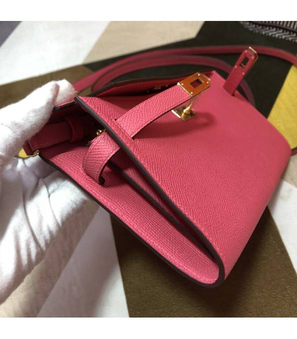 Hermes Kelly Woc Classique Lipstick Pink Original Epsom Leather Golden Metal To Go Wallet