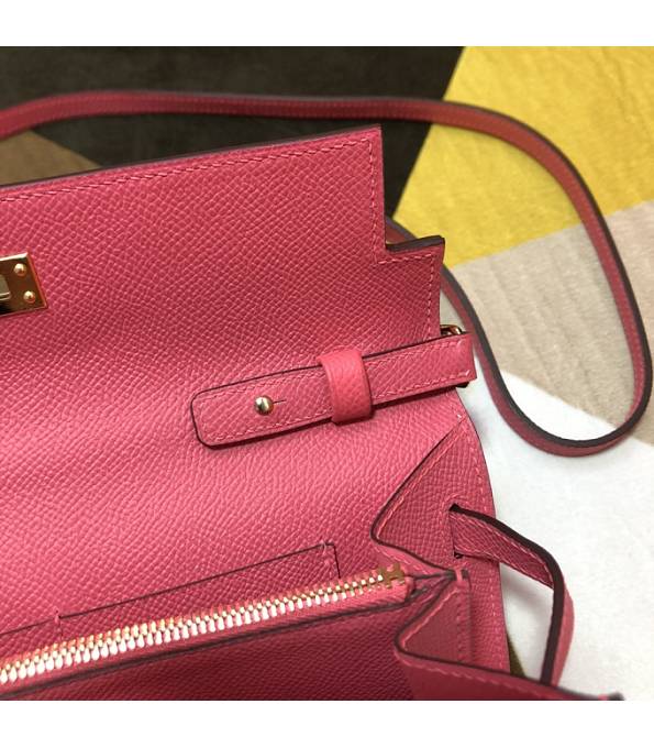 Hermes Kelly Woc Classique Lipstick Pink Original Epsom Leather Golden Metal To Go Wallet