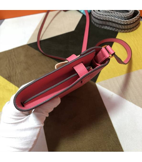 Hermes Kelly Woc Classique Lipstick Pink Original Epsom Leather Golden Metal To Go Wallet