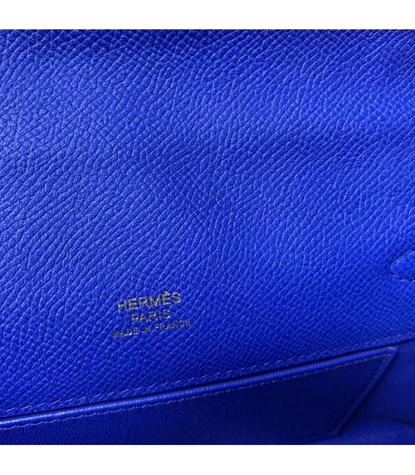 Hermes Kelly Pochette 22cm Bag Electric Blue Original Epsom Palm Leather Golden Metal