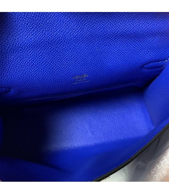 Hermes Kelly Pochette 22cm Bag Electric Blue Original Epsom Palm Leather Golden Metal