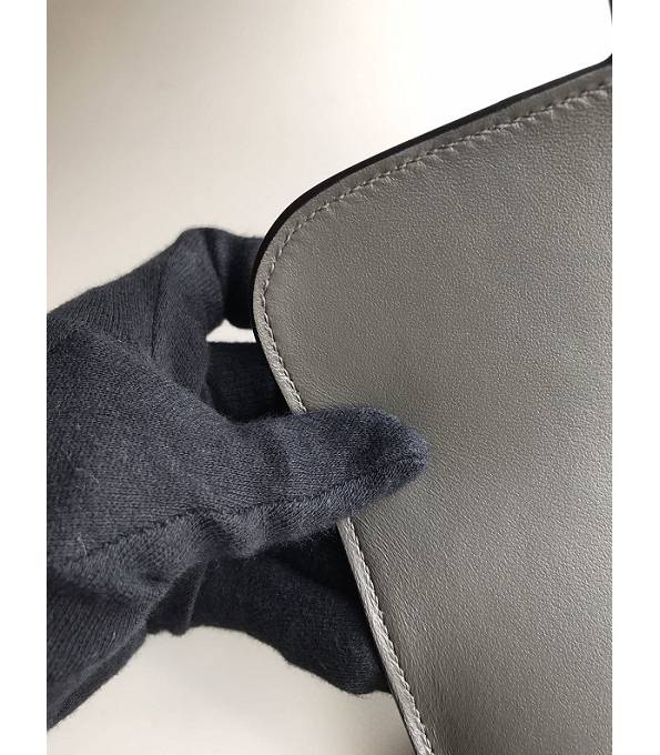 Hermes Constance 18cm Mini Bag Etain Grey Real Ostrich Leather Silver Metal