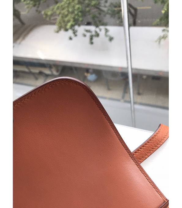 Hermes Constance 18cm Mini Bag Golden Brown Real Ostrich Leather Silver Metal