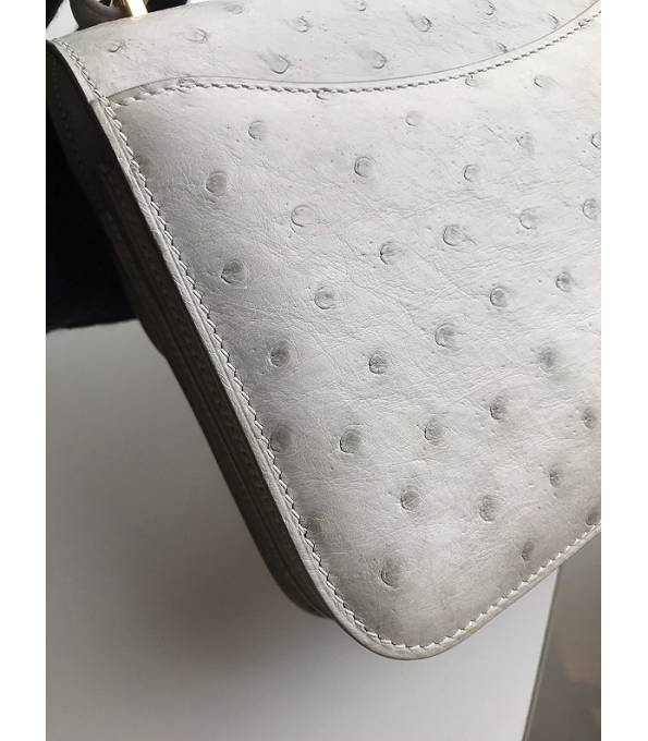 Hermes Constance 18cm Mini Bag Milkshake White Real Ostrich Leather Golden Metal