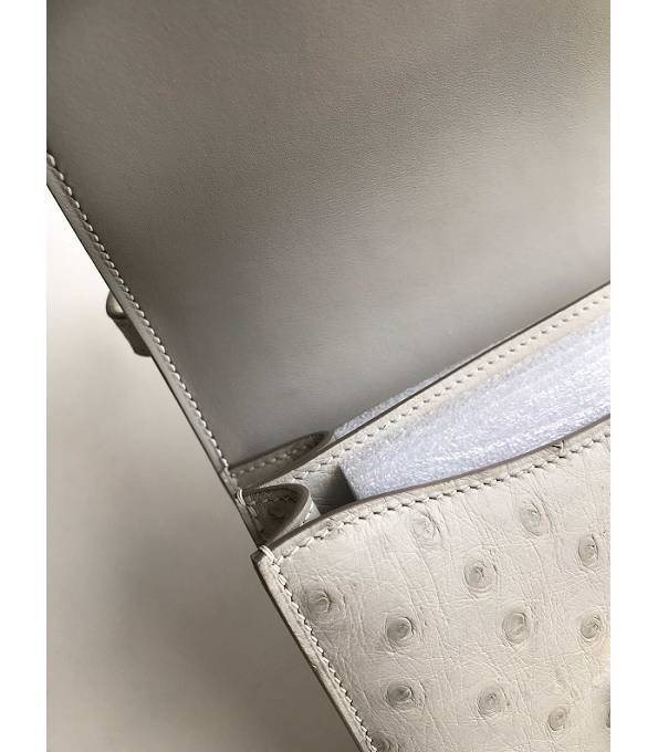 Hermes Constance 18cm Mini Bag Milkshake White Real Ostrich Leather Golden Metal