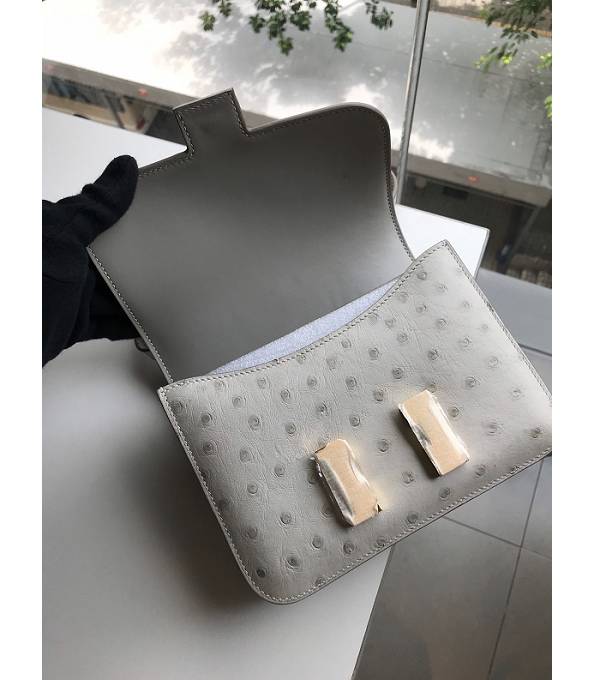 Hermes Constance 18cm Mini Bag Milkshake White Real Ostrich Leather Golden Metal