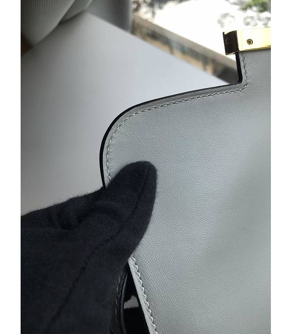 Hermes Constance 18cm Mini Bag Tourterelle Grey Real Ostrich Leather Golden Metal