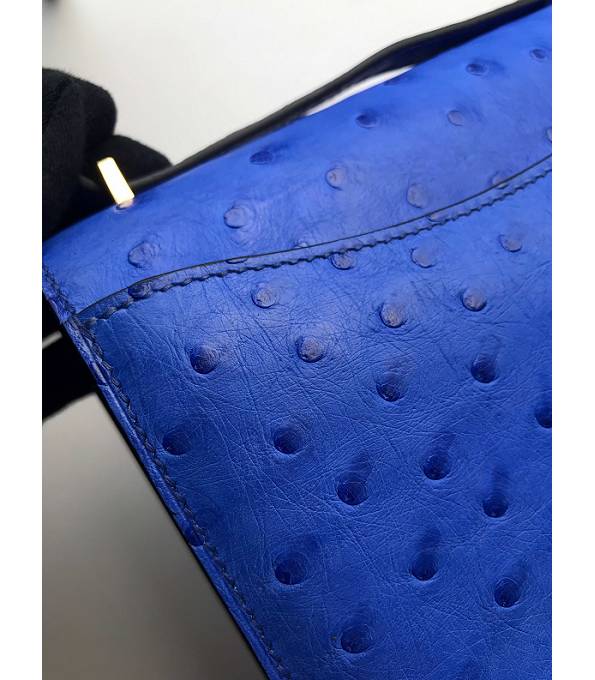 Hermes Constance 18cm Mini Bag Hydra Blue Real Ostrich Leather Golden Metal