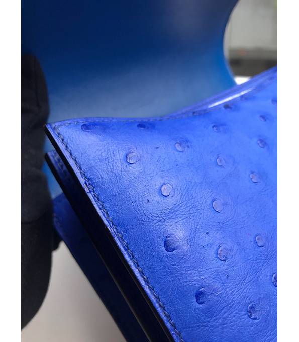 Hermes Constance 18cm Mini Bag Hydra Blue Real Ostrich Leather Golden Metal