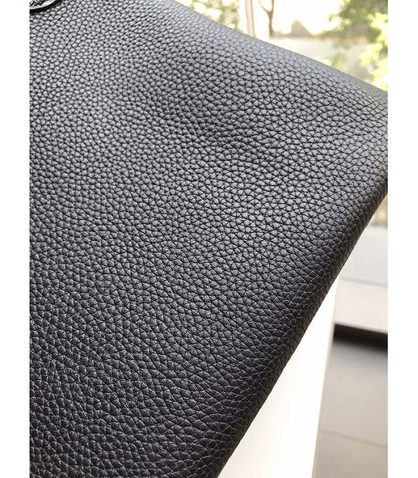 Hermes Birkin 30cm Bag Black Original Togo With Real Croc Leather Silver Metal