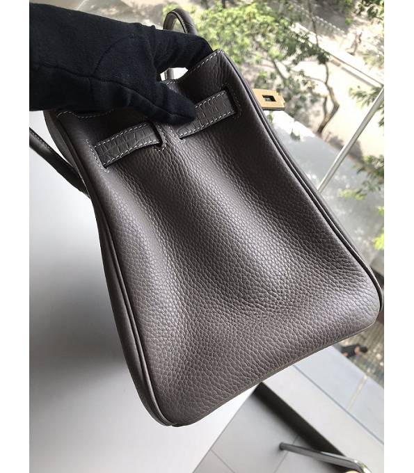 Hermes Birkin 30cm Bag Grey Original Togo With Real Croc Leather Golden Metal