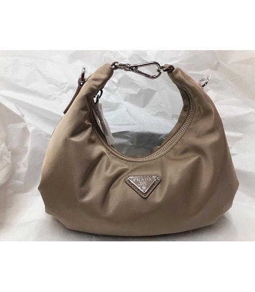 Prada Apricot Nylon With Original Leather Cloud Hobo Bag