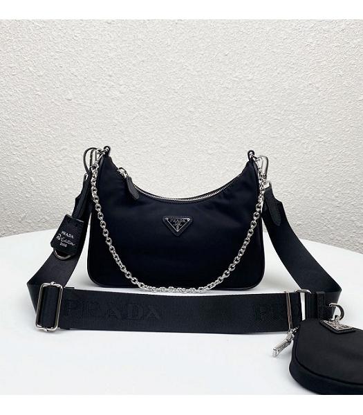 Prada Re-Edition 2005 Black Original Nylon Mini Hobo Bag