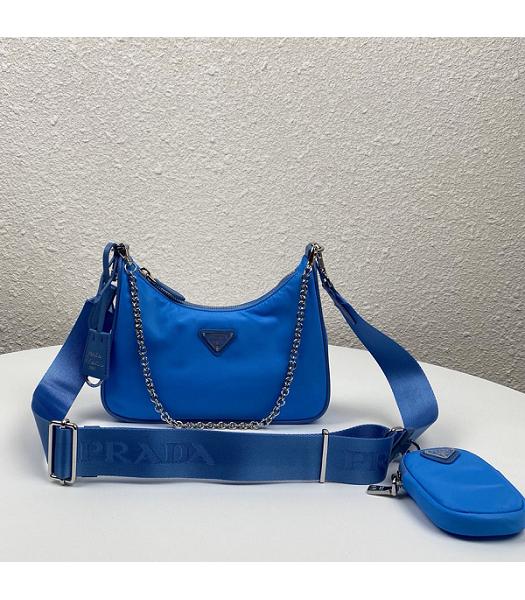 Prada Re-Edition 2005 Blue Original Nylon Mini Hobo Bag