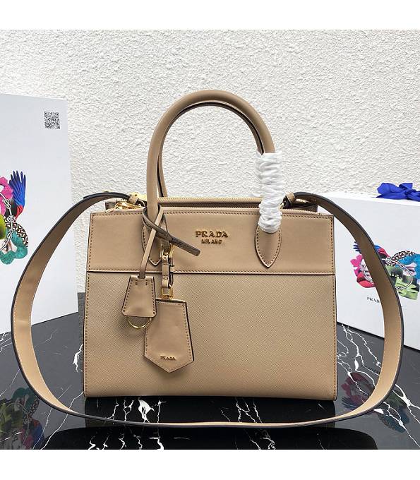 Prada Apricot Original Saffiano Leather Paradigme Tote Bag