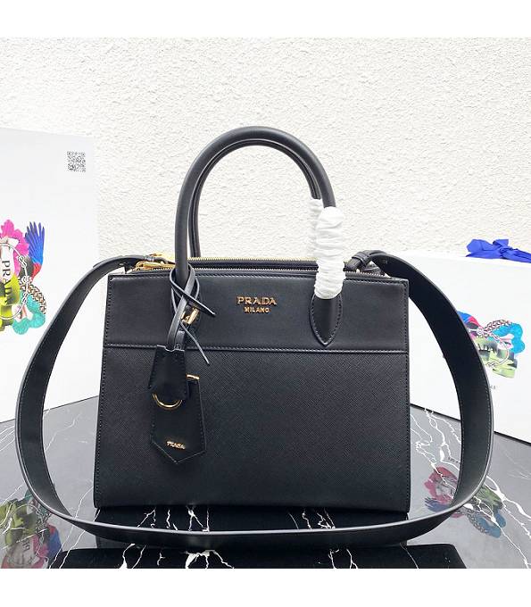 Prada Black Original Saffiano Leather Paradigme Tote Bag