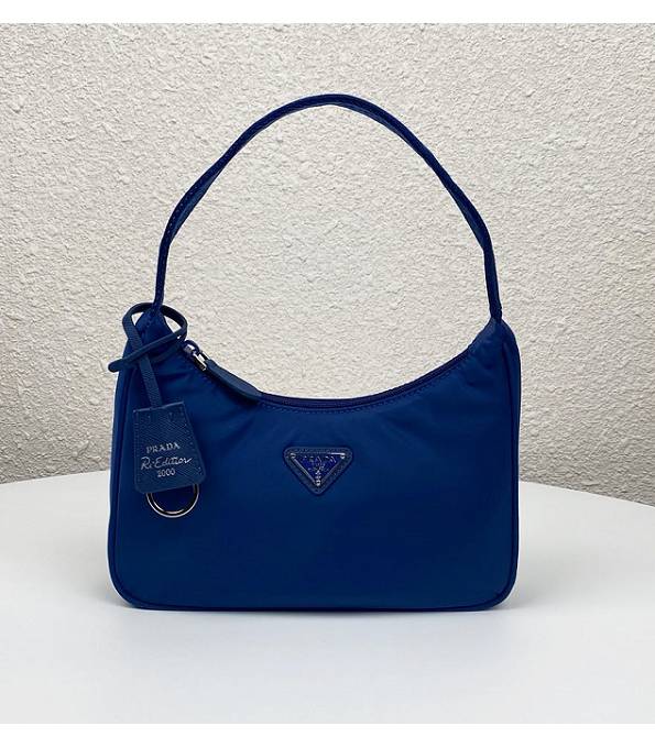 Prada Re-Edition 2000 Blue Original Nylon Mini Hobo Bag