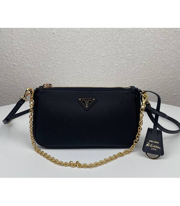 Prada Re-Edition 2000 Saffiano Black Original Cross Veins Leather Mini Bag