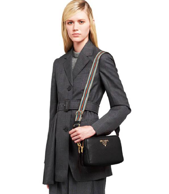 Prada Black Original Calfskin Leather Crossbody Bag