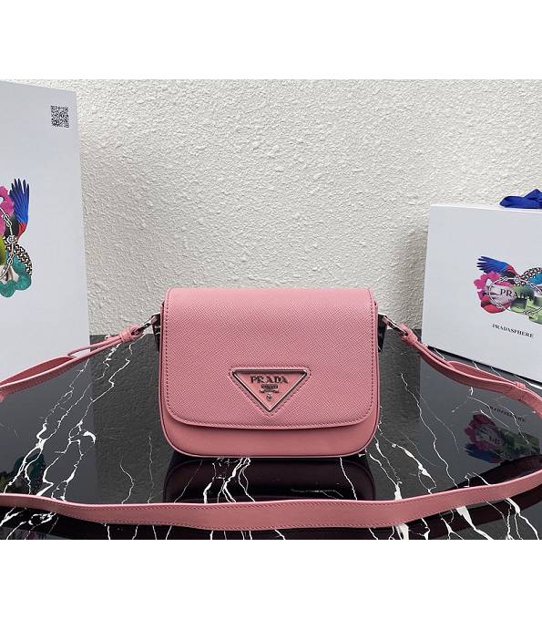 Prada Saffiano Pink Original Cross Veins Leather Shoulder Bag