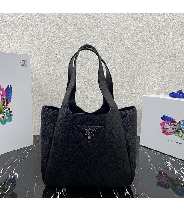 Prada Black Original Soft Calfskin Leather Bucket Bag