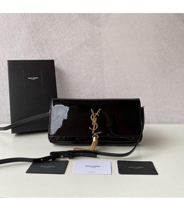 YSL Kate99 Black Original Pattent Leather Tassel Golden Chain Shoulder Bag