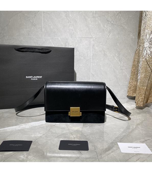 YSL Medium Bellechasse Black Original Scrub With Calfskin Golden Metal 24cm Crossbody Bag