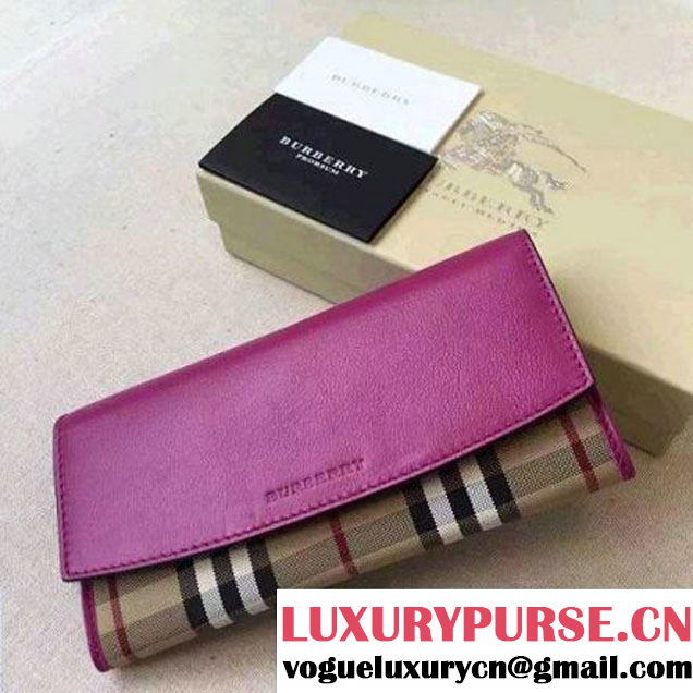 Burberry Calfskin And Horseferry Wallet In Rosy (2A016-6030406 )