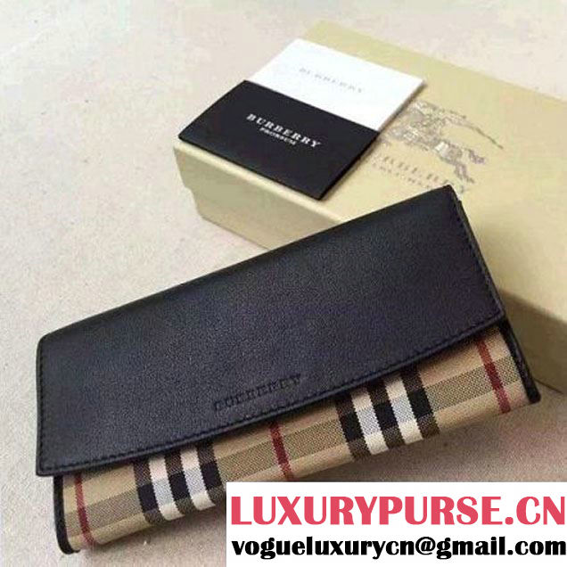 Burberry Calfskin And Horseferry Wallet In Black (2A016-6030407 )