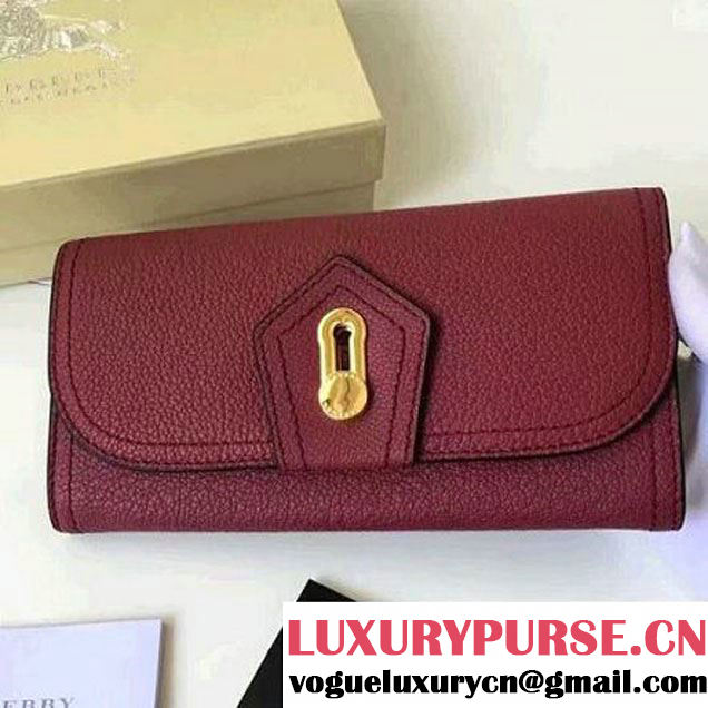 Burberry 40224141 the Milton Textured Leather Continental Wallet Burgundy 2016 (2A016-6072630 )