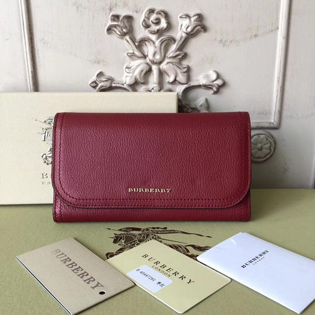 Burberry Continental Wallet with Removable Coin Case Calfskin Leather Spring Summer 2017 Collection Burgundy